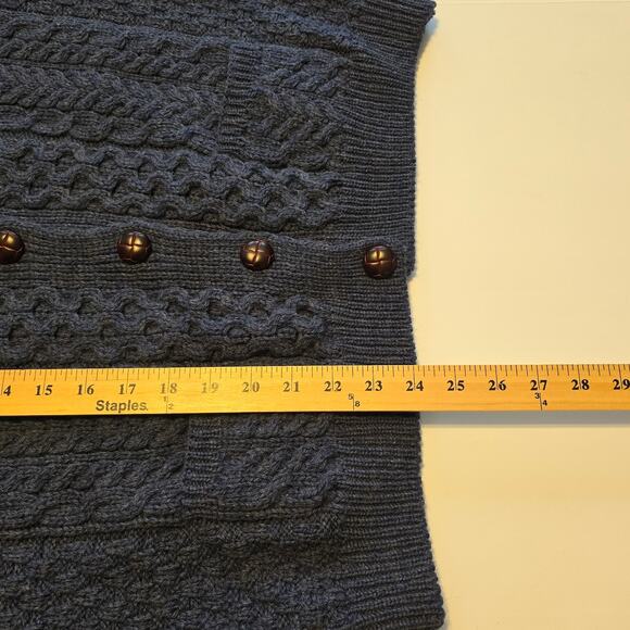 VTG Carraigdonn Sweater Womens L Blue Fisherman 100% Pure Wool Made in Ireland - Picture 7 of 7